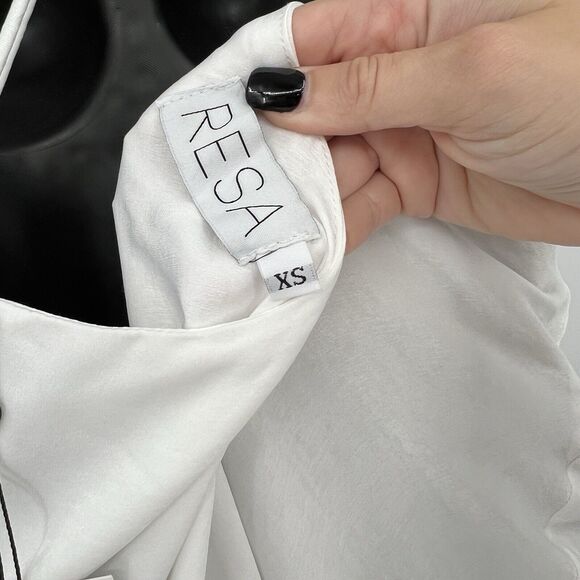 RESA Camille Slip Maxi Dress White Ivory Leg Slit Criss Cross Straps Size XS NWT - Picture 10 of 11